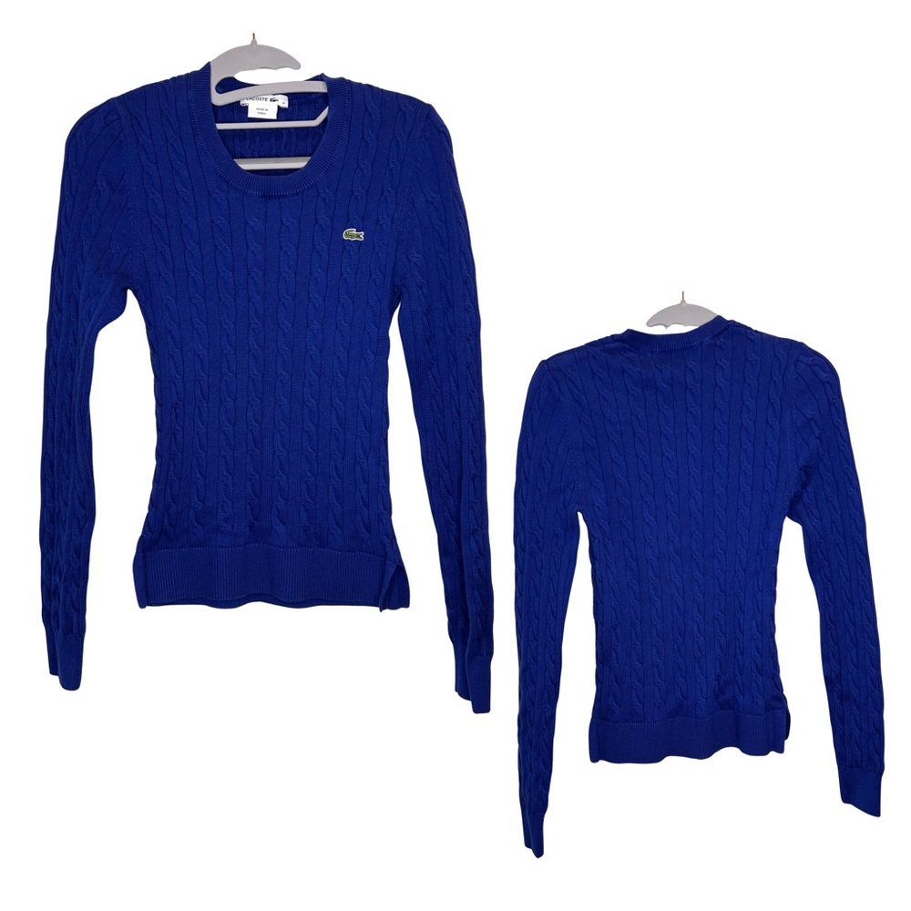 Lacoste Women's Vibrant Blue Crew Neck Sweater